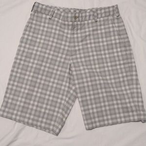 Nike Men's Dri-fit Plaid Flat Front Golf Shorts Medium size 32